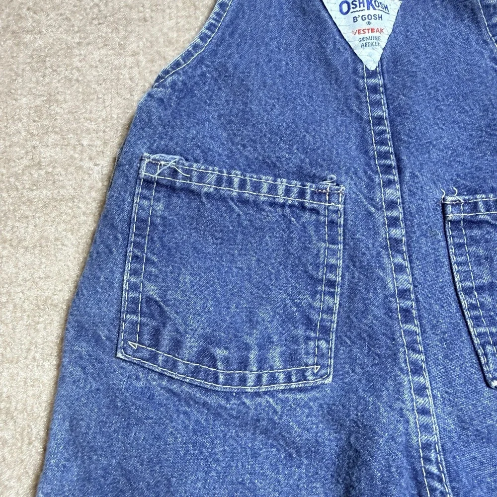 Vintage OshKosh B'Gosh Overalls 6-9M Made in USA Vestbak Denim Baby Blue 90s